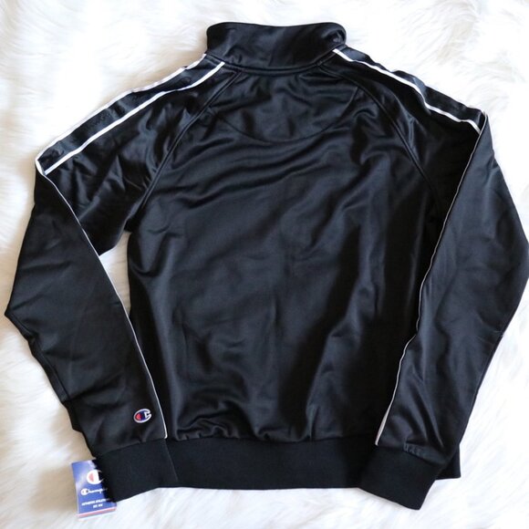 NWT Champion Black Stripe Logo Track Sports Jacket Size Small - Picture 6 of 7